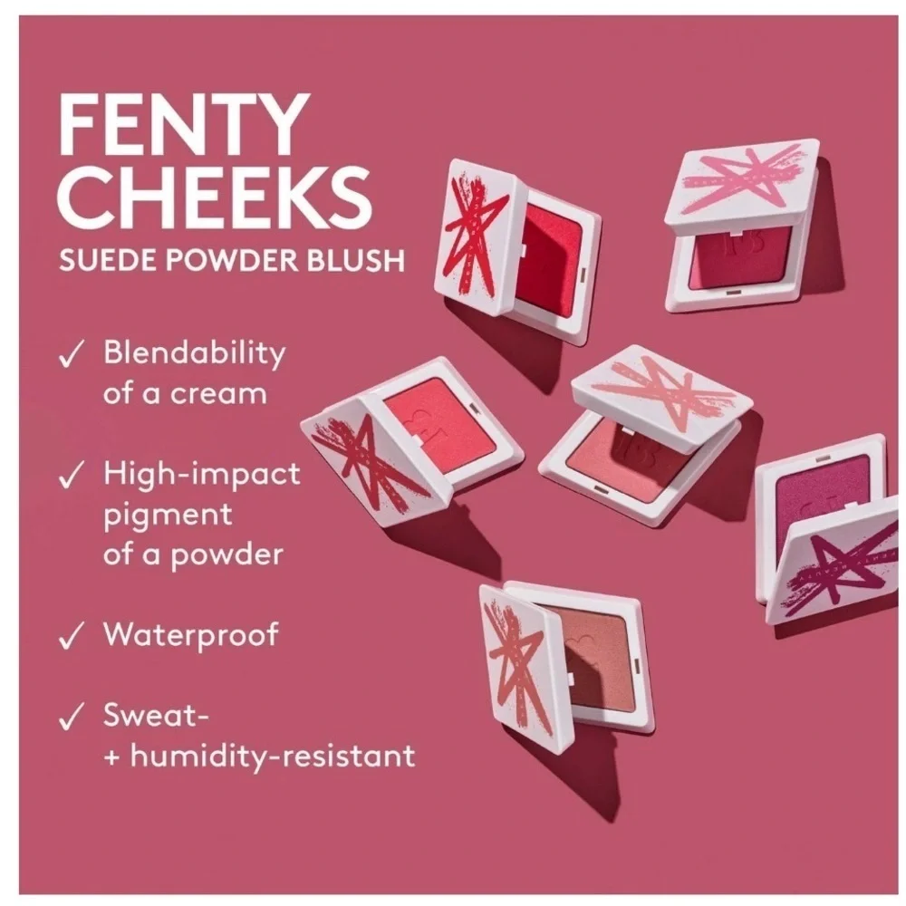 FENTY Cheeks Suede Powder Blush Brand New in Box Long-lasting High Performance